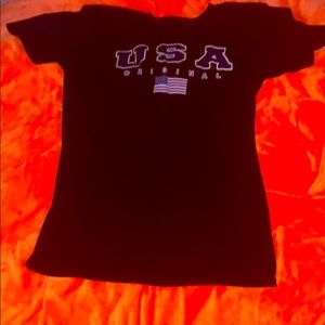 Navy blue USA t-shirt with American flag